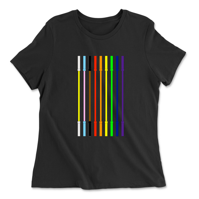 JP CrossFit Pride Flag Barbells Womens - Relaxed Jersey T-Shirt