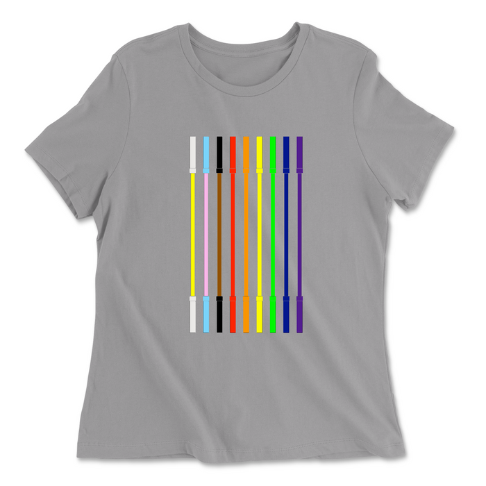 JP CrossFit Pride Flag Barbells Womens - Relaxed Jersey T-Shirt