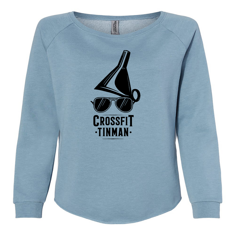 Womens 2X-Large MISTY_BLUE CrewNeck