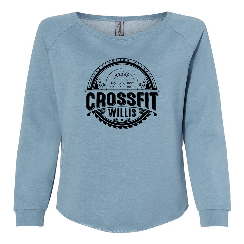 Womens 2X-Large MISTY_BLUE CrewNeck