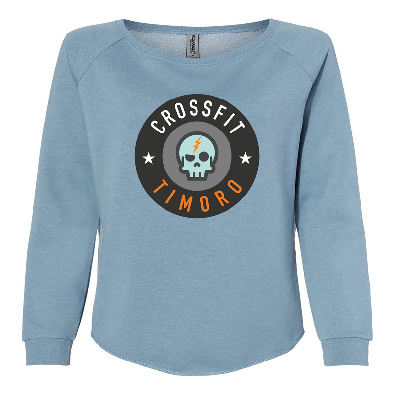 Womens 2X-Large MISTY_BLUE CrewNeck