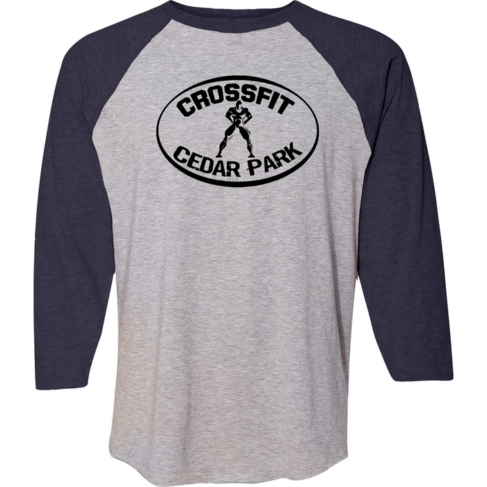 Mens 2X-Large VINTAGEHEATHER_VINTAGENAVY 3/4 Sleeve