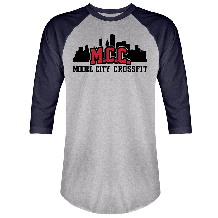 Mens 2X-Large VINTAGEHEATHER_VINTAGENAVY 3/4 Sleeve