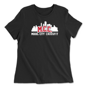 Womens 2X-Large BLACK Relaxed Jersey T-Shirt