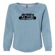 Womens 2X-Large MISTY_BLUE CrewNeck