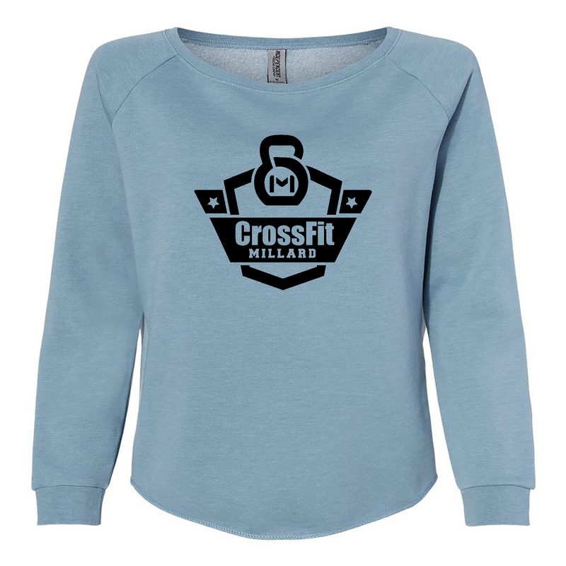 Womens 2X-Large MISTY_BLUE CrewNeck
