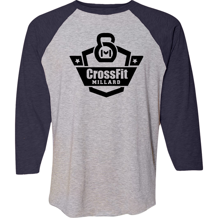 Mens 2X-Large VINTAGEHEATHER_VINTAGENAVY 3/4 Sleeve