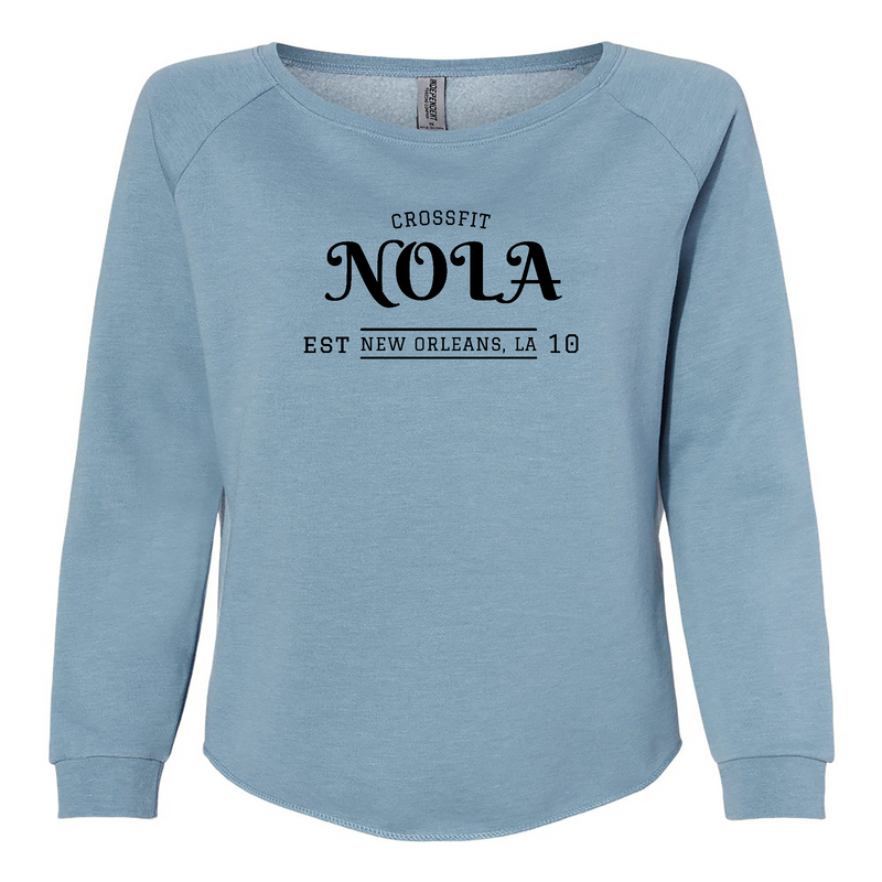 Womens 2X-Large MISTY_BLUE CrewNeck