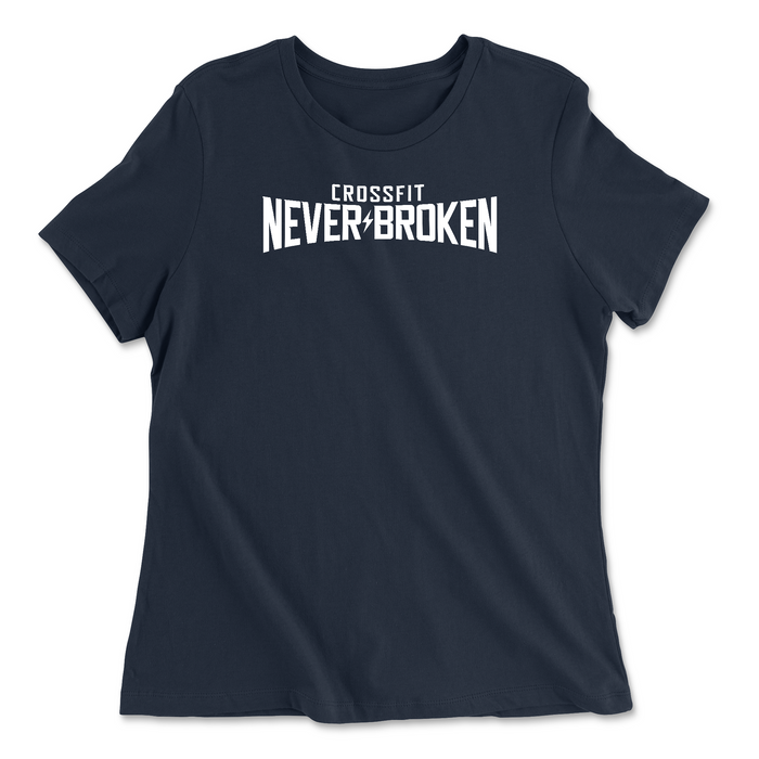 CrossFit Never Broken White Womens - Relaxed Jersey T-Shirt
