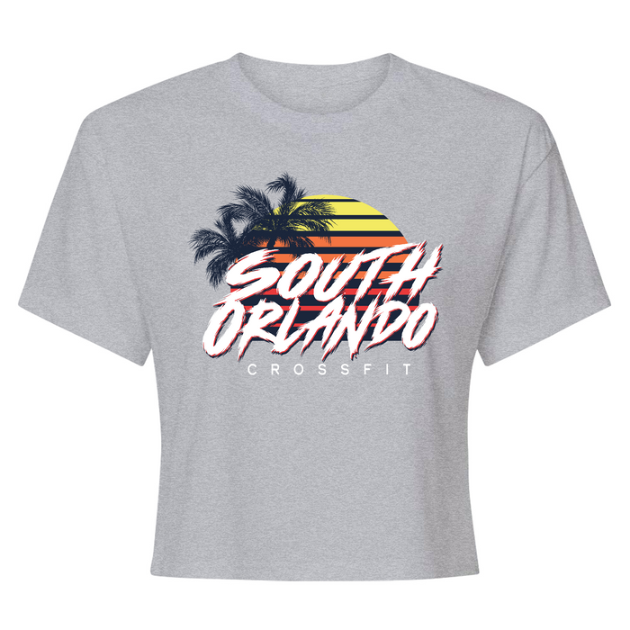 Womens 2X-Large Heather Gray Crop Top (FRONT PRINT ONLY)