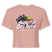 Womens 2X-Large Desert Pink Crop Top (FRONT PRINT ONLY)