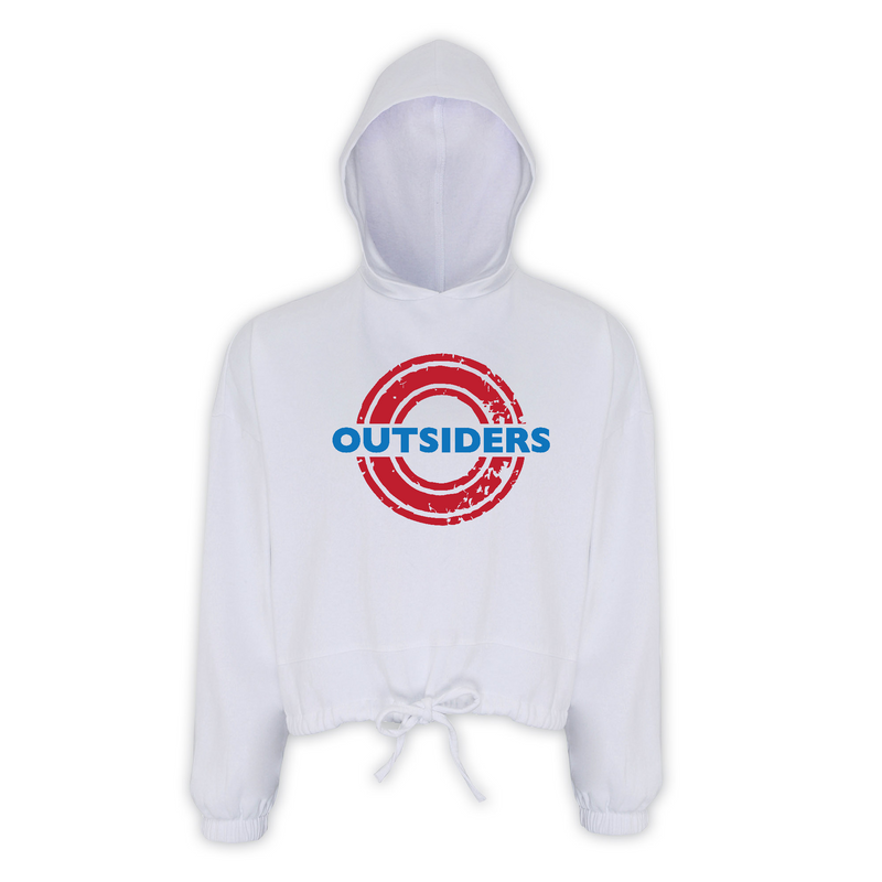 Womens 2X-Large White Crop Top Hoodie