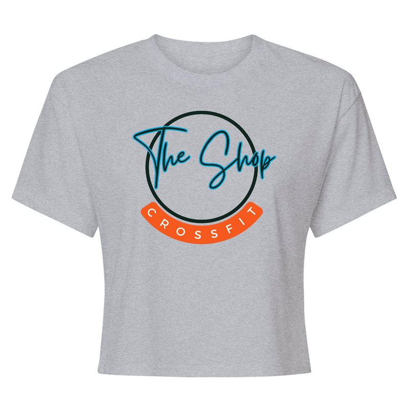 Womens 2X-Large Heather Gray Crop Top T-Shirt