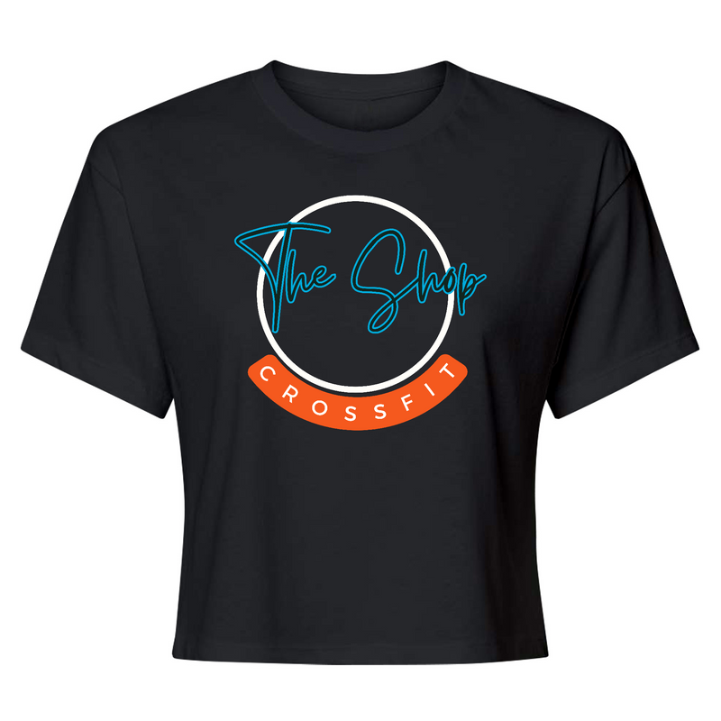 Womens 2X-Large Black Crop Top T-Shirt
