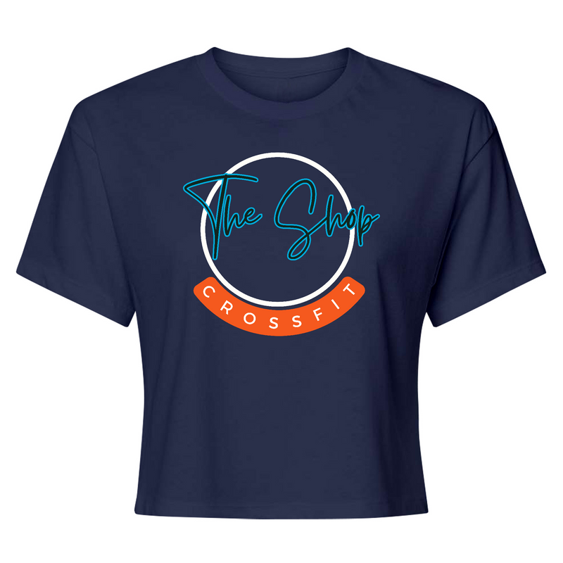 Womens 2X-Large Midnight Navy Crop Top T-Shirt