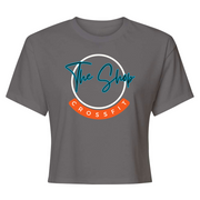 Womens 2X-Large Dark Gray Crop Top T-Shirt