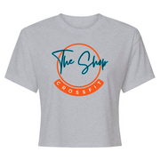 Womens 2X-Large Heather Gray Crop Top T-Shirt