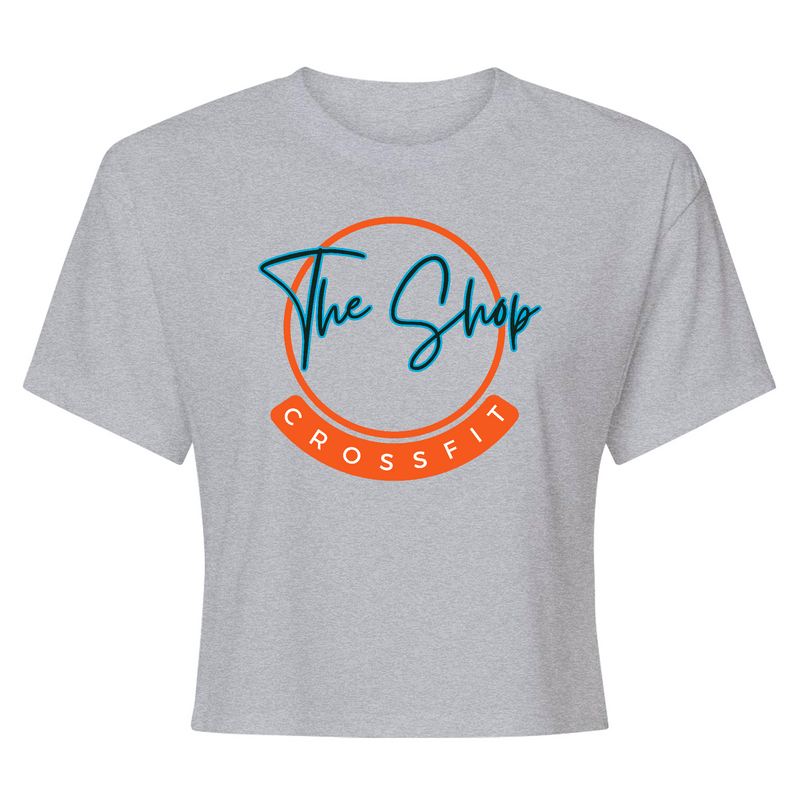 Womens 2X-Large Heather Gray Crop Top T-Shirt