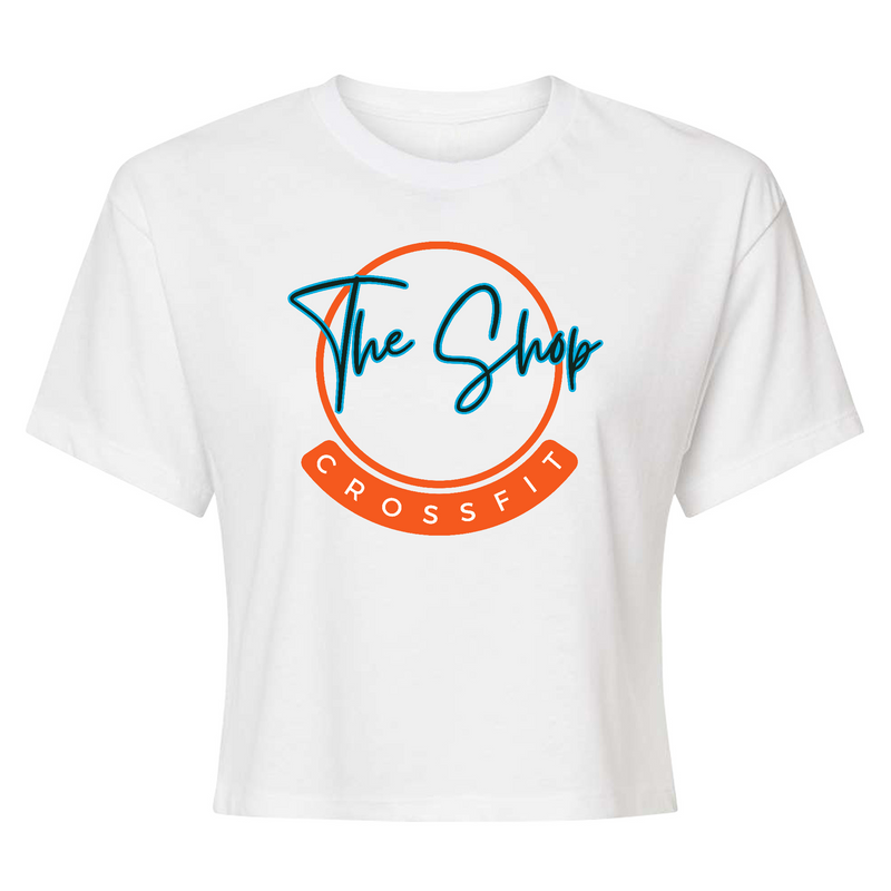 Womens 2X-Large White Crop Top T-Shirt