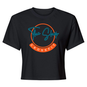 Womens 2X-Large Black Crop Top T-Shirt