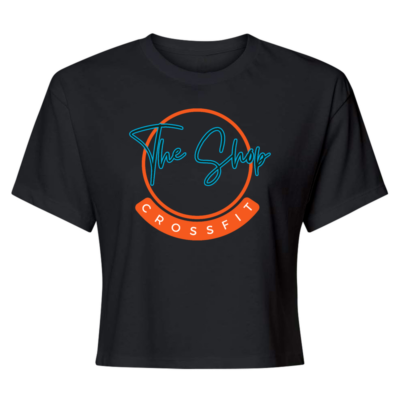 Womens 2X-Large Black Crop Top T-Shirt