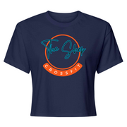 Womens 2X-Large Midnight Navy Crop Top T-Shirt