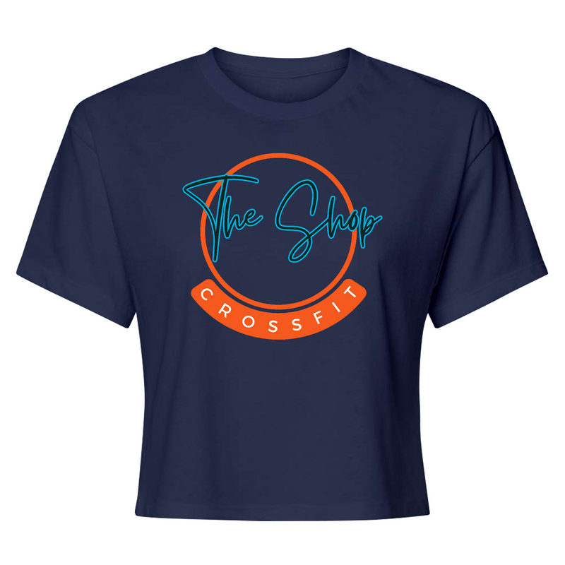 Womens 2X-Large Midnight Navy Crop Top T-Shirt