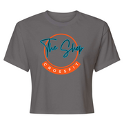 Womens 2X-Large Dark Gray Crop Top T-Shirt