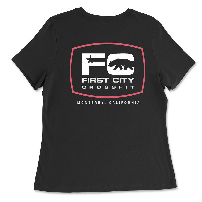 First City CrossFit Vertical Pink Womens - Relaxed Jersey T-Shirt