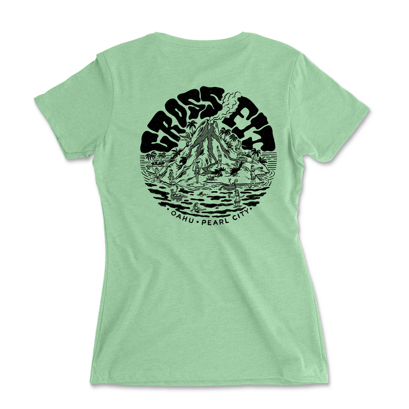 CrossFit Oahu Vintage Island (Black) - Womens - T-Shirt
