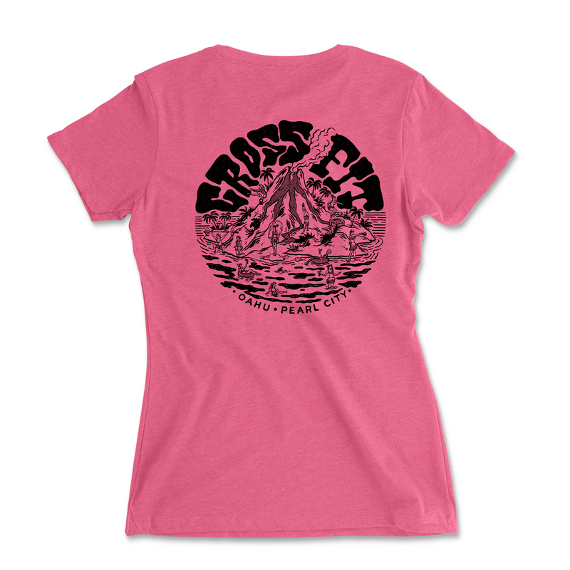 CrossFit Oahu Vintage Island (Black) - Womens - T-Shirt