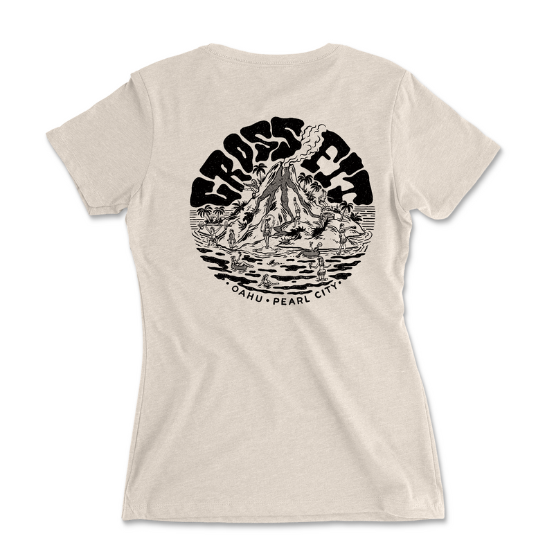 CrossFit Oahu Vintage Island (Black) - Womens - T-Shirt