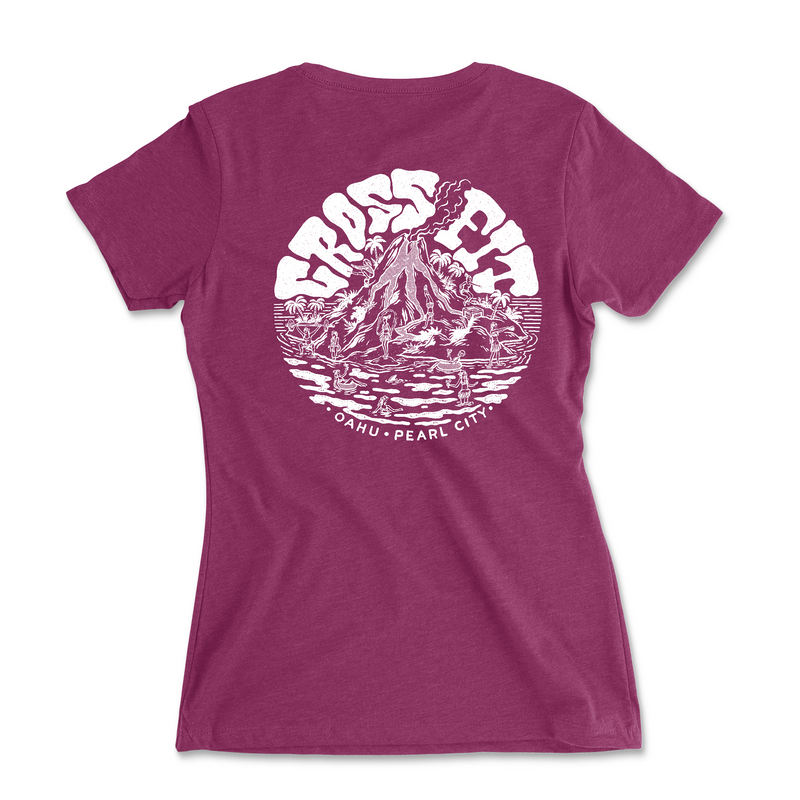 CrossFit Oahu Vintage Island (White) - Womens - T-Shirt