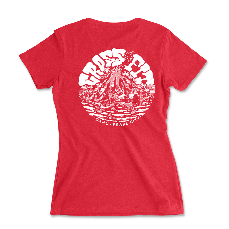 CrossFit Oahu Vintage Island (White) - Womens - T-Shirt