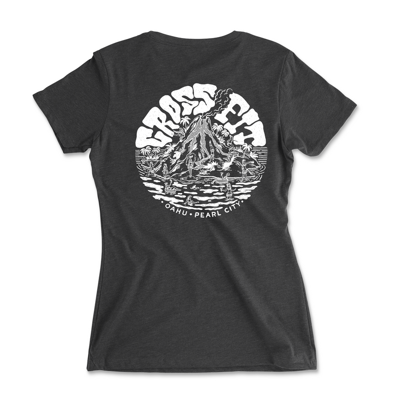 CrossFit Oahu Vintage Island (White) - Womens - T-Shirt