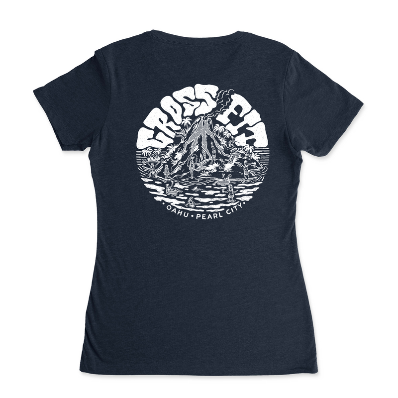 CrossFit Oahu Vintage Island (White) - Womens - T-Shirt