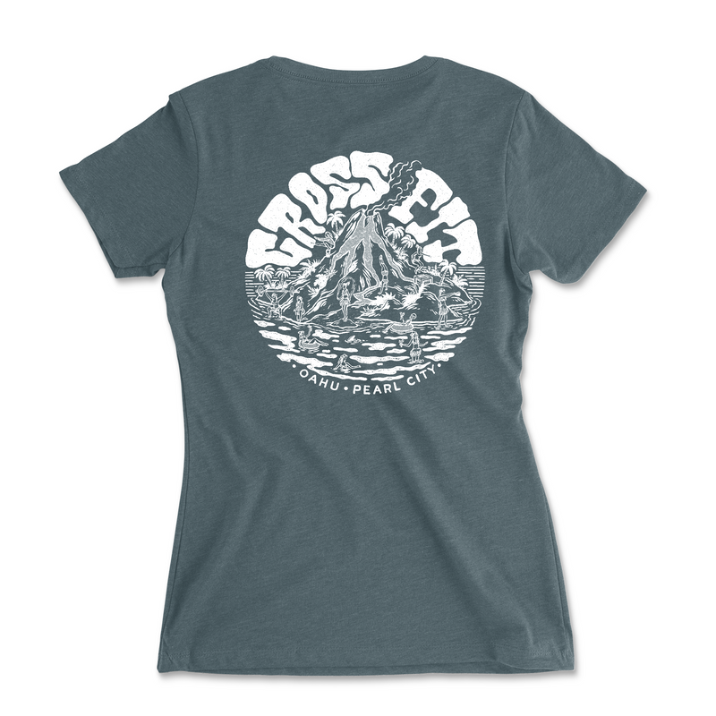 CrossFit Oahu Vintage Island (White) - Womens - T-Shirt