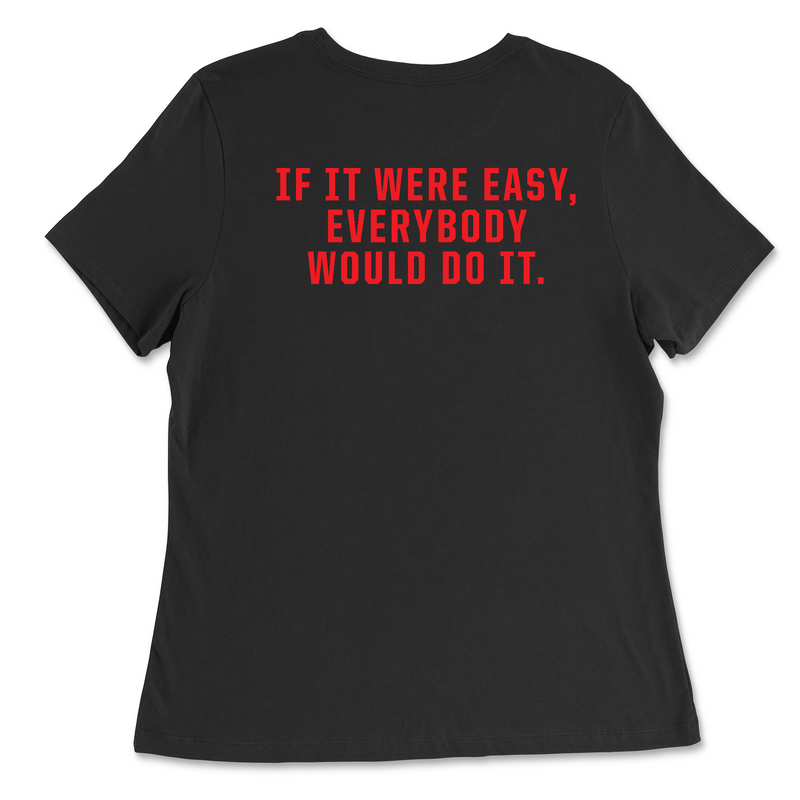 CrossFit Ruston Work Hard (Red) Womens - Relaxed Jersey T-Shirt