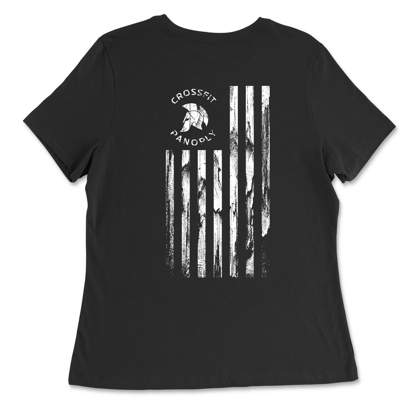 CrossFit Panoply Worn Flag (White) Womens - Relaxed Jersey T-Shirt