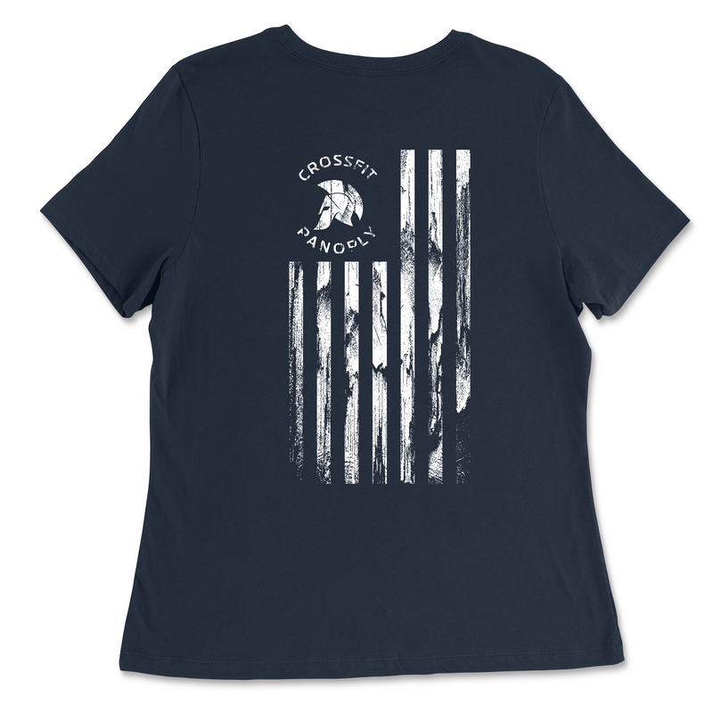 CrossFit Panoply Worn Flag (White) Womens - Relaxed Jersey T-Shirt