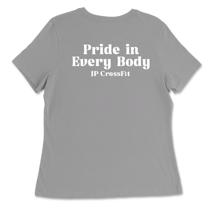 JP CrossFit Pride Flag Barbells Womens - Relaxed Jersey T-Shirt