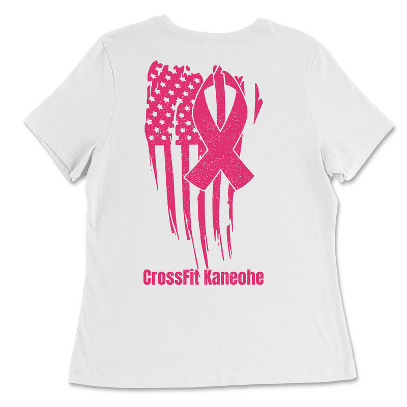 CrossFit Kaneohe Pink Ribbon Womens - Relaxed Jersey T-Shirt