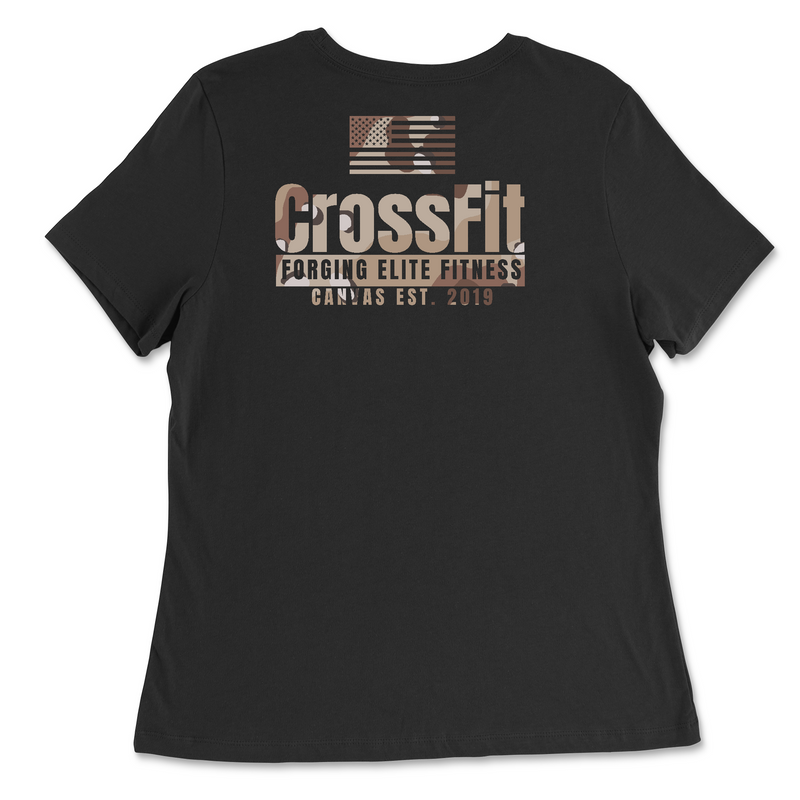 CrossFit Canvas Camo 1 Womens - Relaxed Jersey T-Shirt