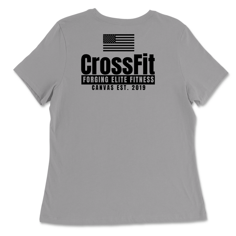 CrossFit Canvas Flag Womens - Relaxed Jersey T-Shirt
