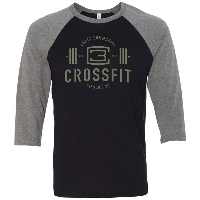 CrossFit Gibsons - 202 - New Logo (Green) - Men's Baseball T-Shirt