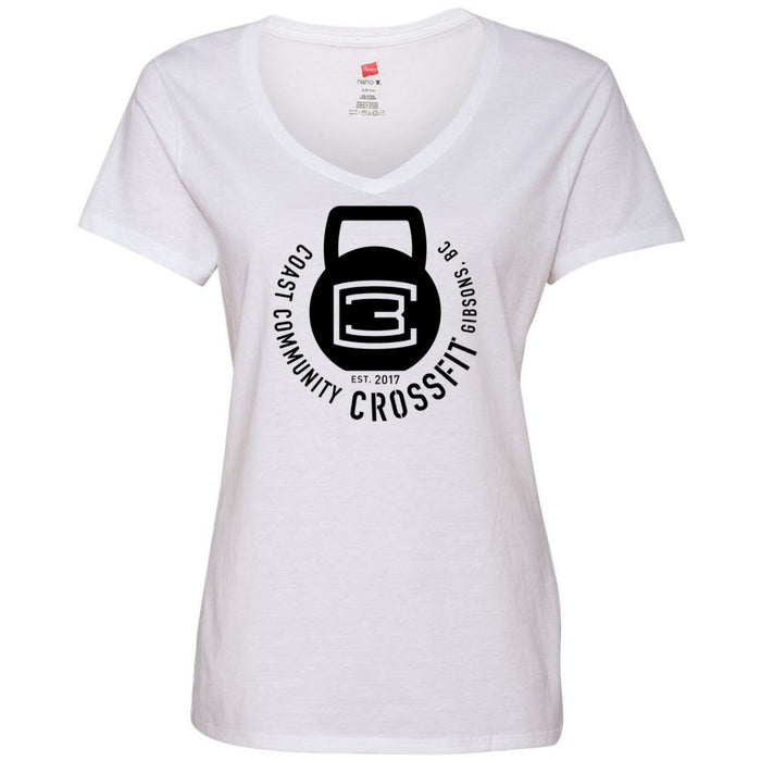 CrossFit Gibsons - 100 - Kettlebell Women's V-Neck T-Shirt