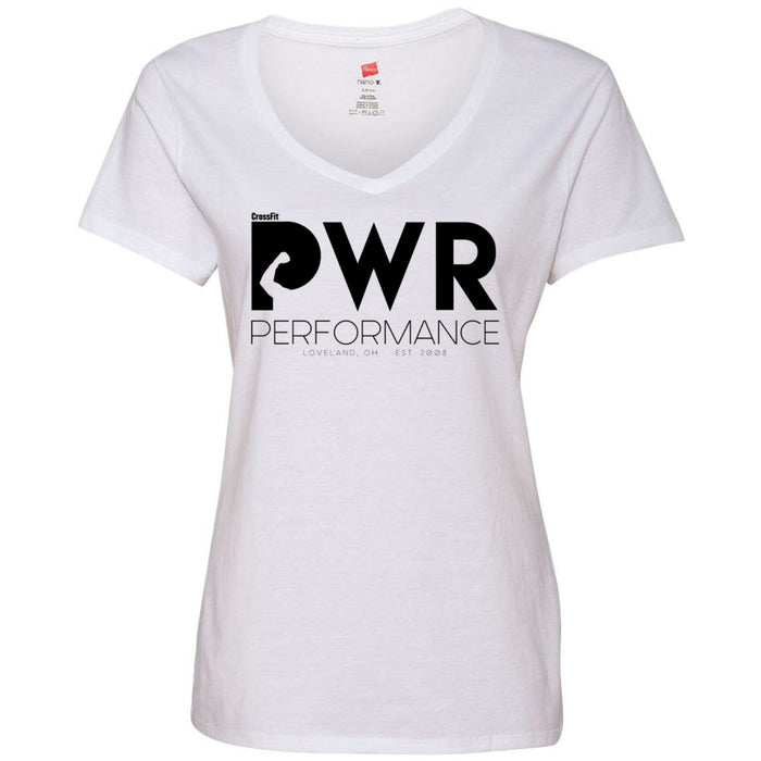 CrossFit Power Performance - 100 - PWR - Women's V-Neck T-Shirt